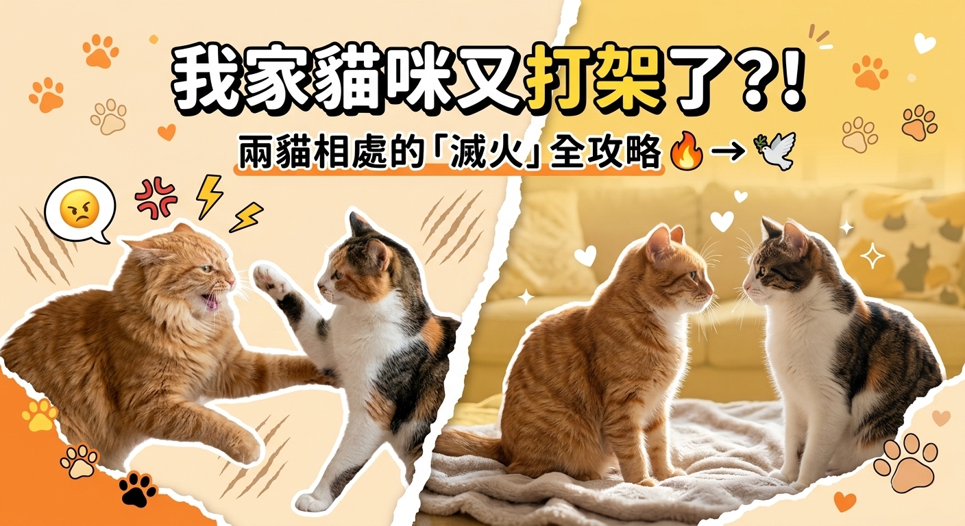 🥊 貓咪大戰開打？我家兩貓相處心法大公開！🐈💥🐈