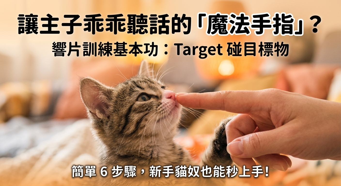 👉 跟著主人的「魔法手指」走！貓咪響片訓練第一課：碰目標物 👈