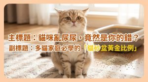 🐱 貓咪亂尿尿是在抗議？「貓砂盆 N+1」公式你跟了嗎？