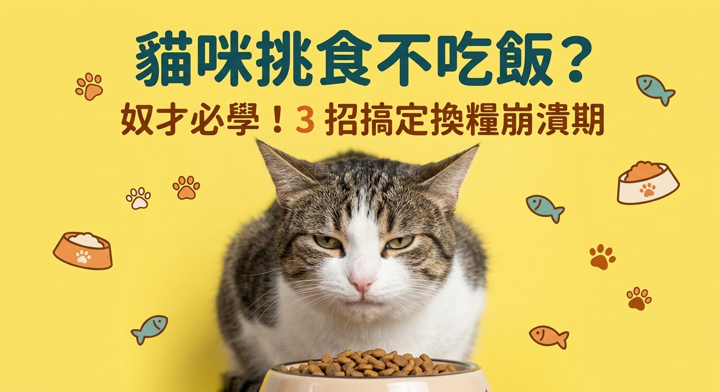 🐱 貓主子又不吃飯？3招搞定超挑食貓咪，換糧不再是戰爭！
