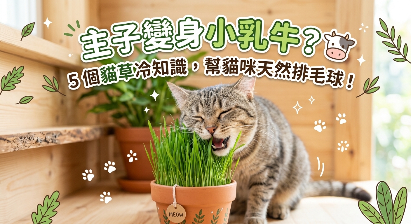 🌿 喵星人變身「小乳牛」？5個貓草知識，讓主子吃得開心又健康！
