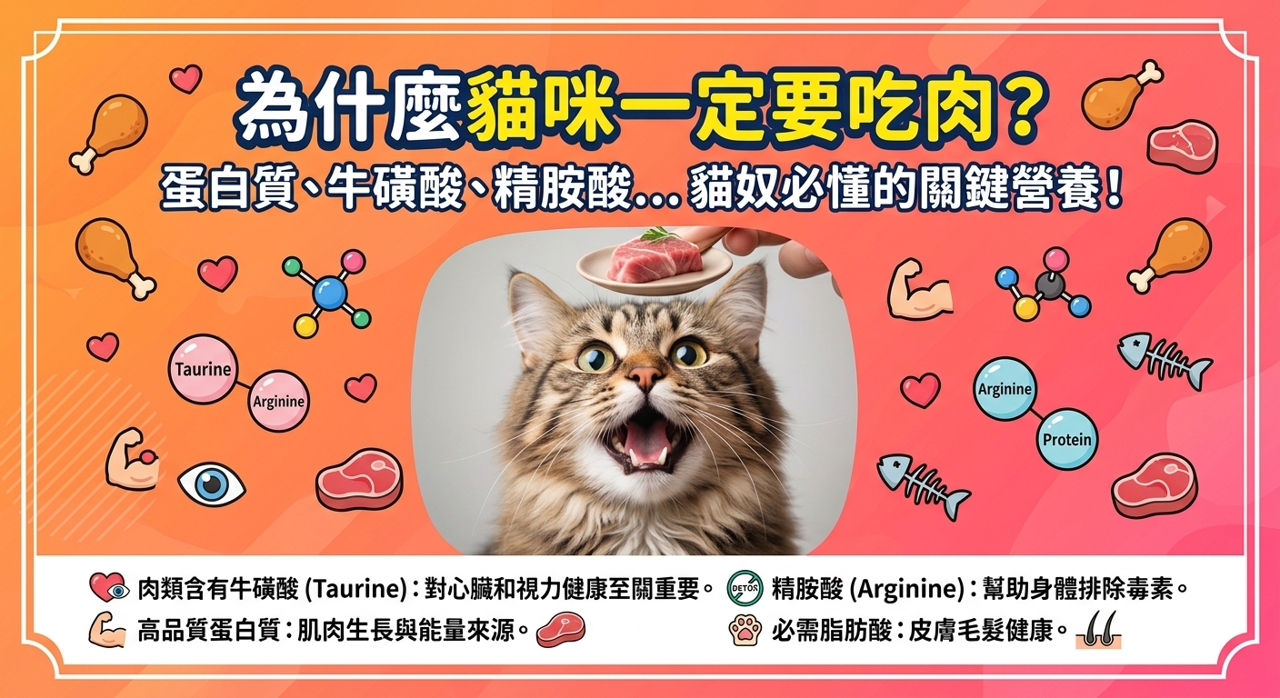 🐱 貓咪為什麼一定要吃肉？蛋白質與胺基酸大揭秘！