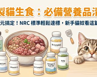 😺 自製貓生食超簡單！NRC 營養補給清單：2000元搞定好幾年份？
