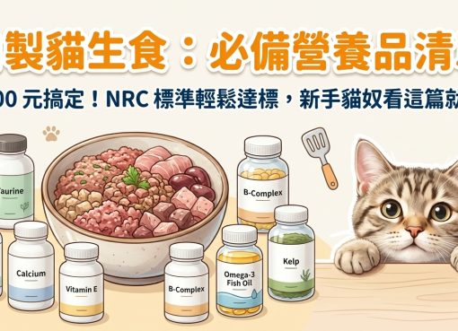 😺 自製貓生食超簡單！NRC 營養補給清單：2000元搞定好幾年份？