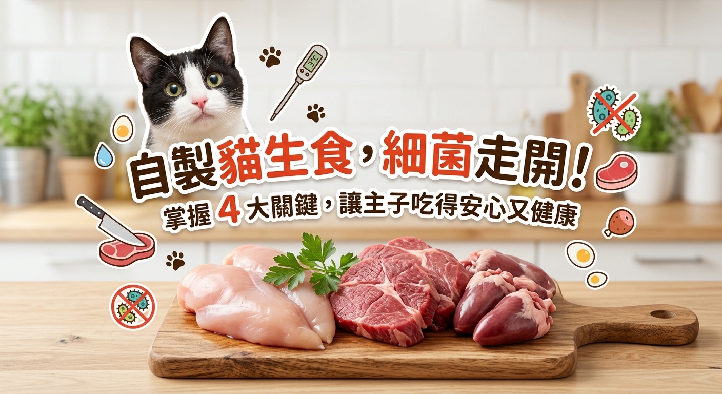 🥩 喵星人吃生食怕細菌？4招讓你秒變自製生食達人！🐱