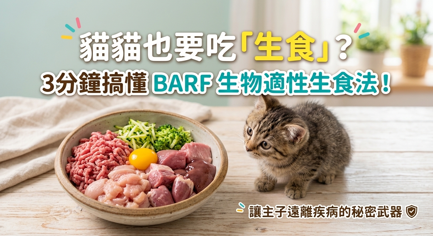 🐾 貓貓也想當原始人？三分鐘搞懂「BARF 生物適性生食法」！