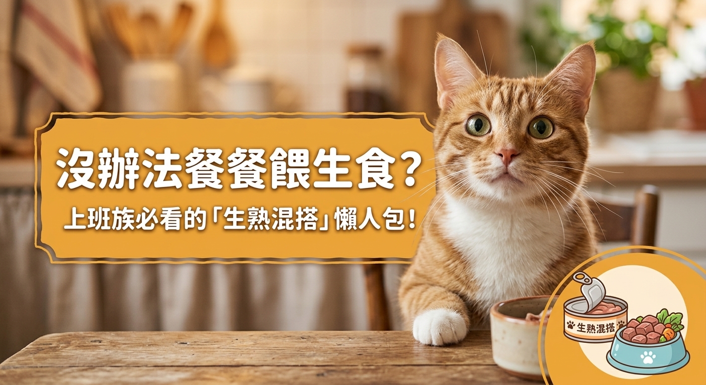 😺 貓咪生食怎麼配？上班族、懶人也能輕鬆上手的「生熟混搭術」！