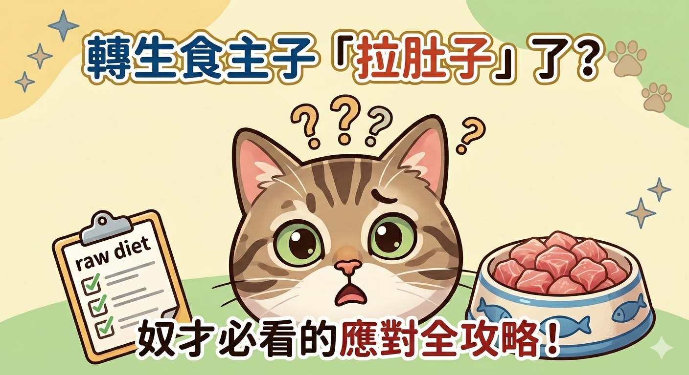 🐱 貓咪轉生食大冒險！拉肚子、便秘、嘔吐怎麼辦？