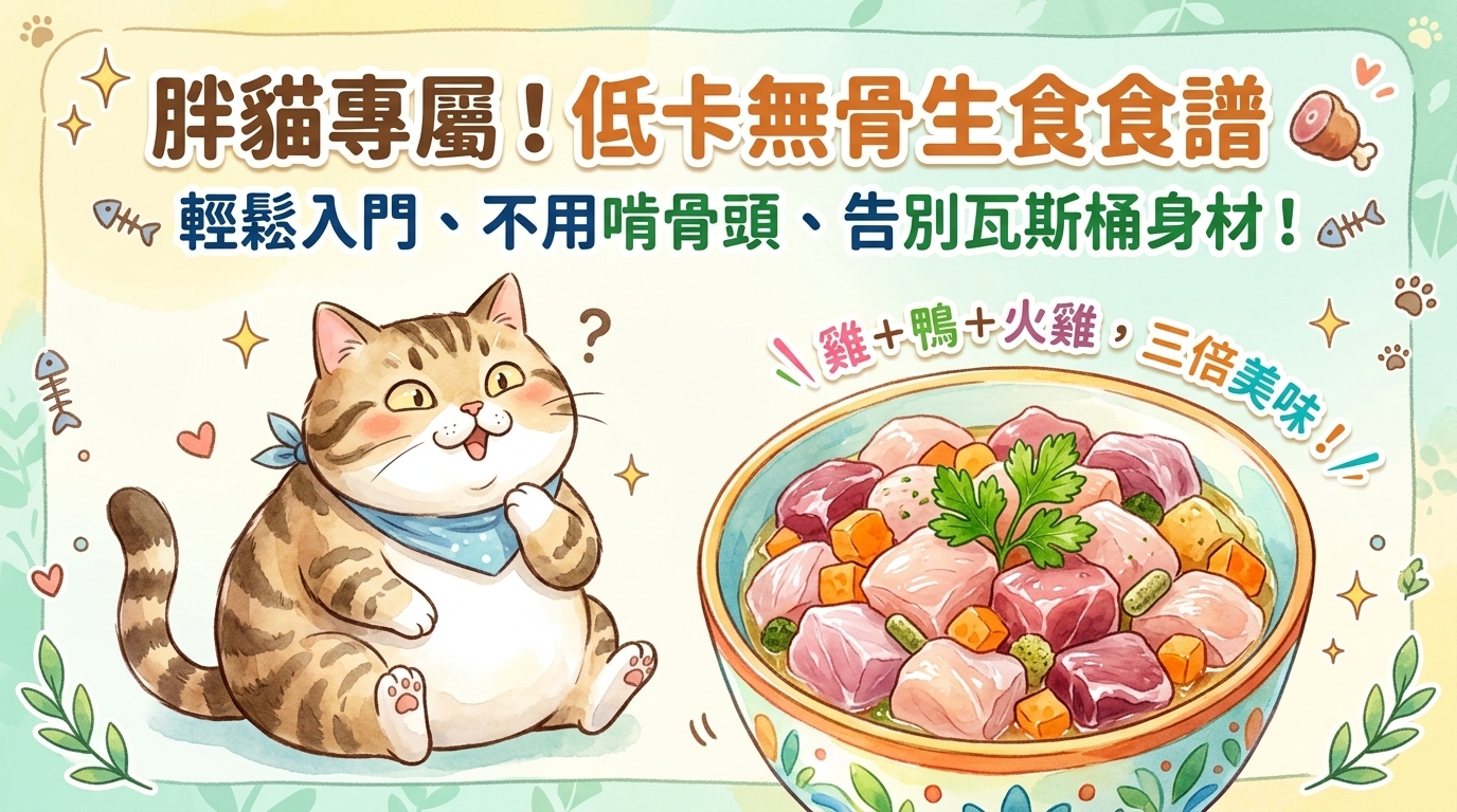 🐈 瘦身不瘦味！肥美主子的「低卡無骨生食」秘笈 🥗